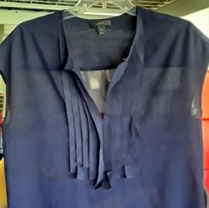 Sheer blue sleeveless J Crew blouse
